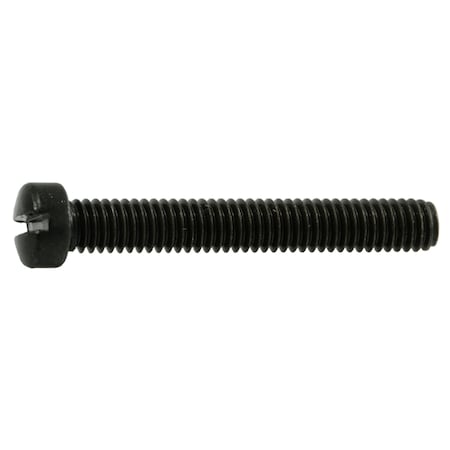 Midwest Fastener M2-0.40 x 1 in Slotted Fillister Machine Screw, Black Oxide Steel, 5 PK 32918